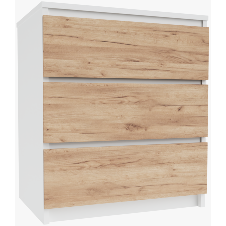 Komoda do salonu 3 szuflady Biały+Craft